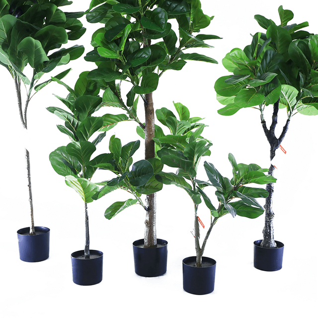 Artificial fiddle leaf tree