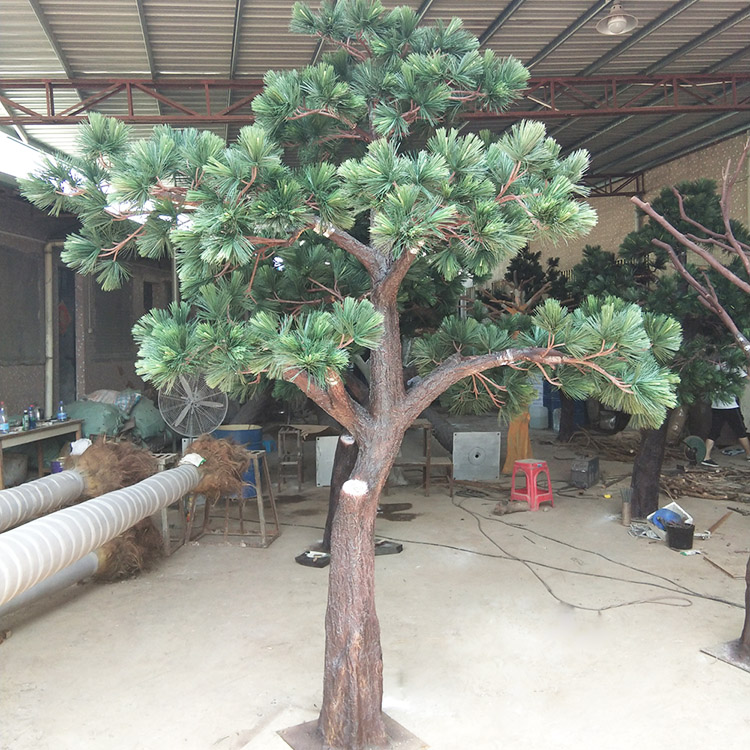 Park Decoration Fiberglass Trunk Artificial Pine Tree