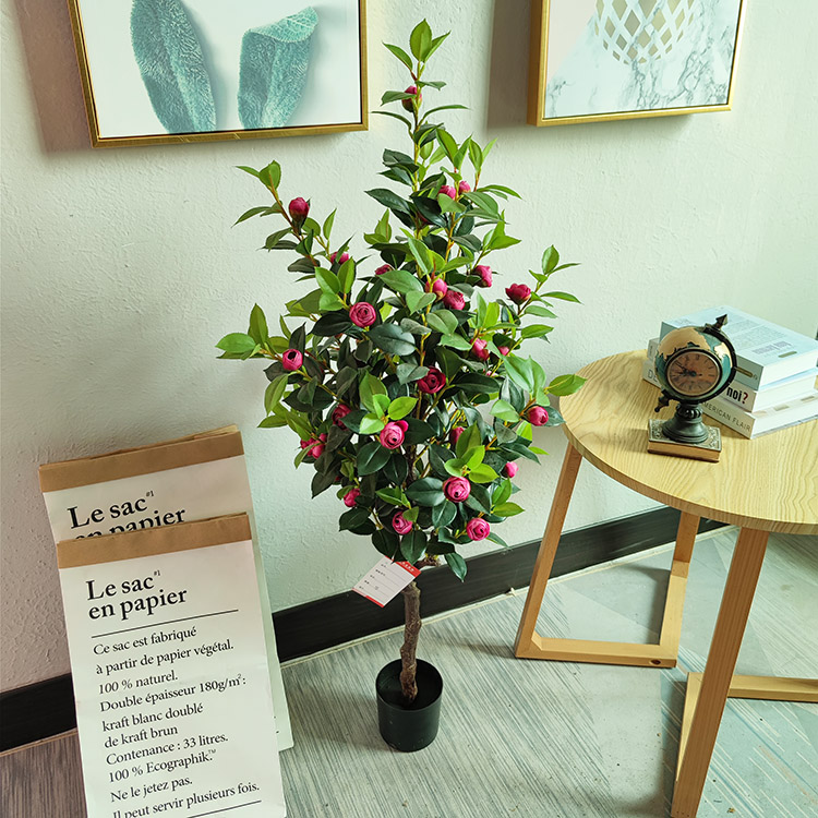 Gardon Decoration Indoor Artificial Camellia Tree