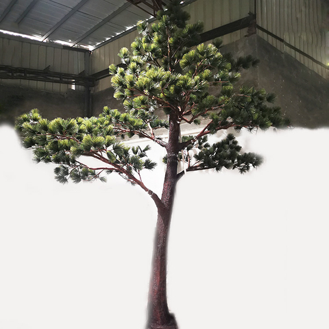 Park Decoration Fiberglass Trunk Artificial Pine Tree