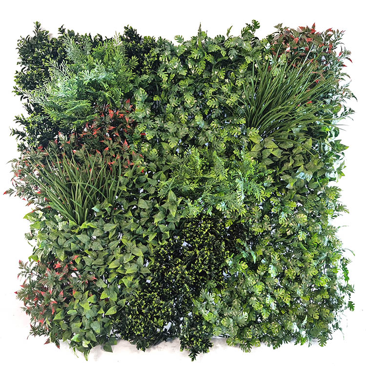 Real Estate Decoration Fireproof And UV Artificial Green Wall 