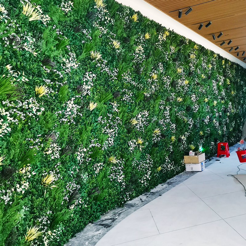  Mall Decoration Fireproof Outdoor Artificial Plant Wall