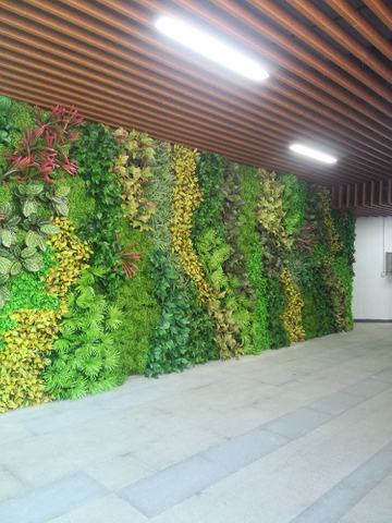 Malaysia Indoor Hotel Decoration Artificial Green Wall 